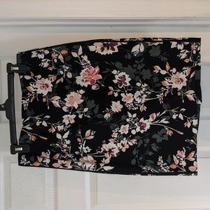 White House Black Market black floral skirt